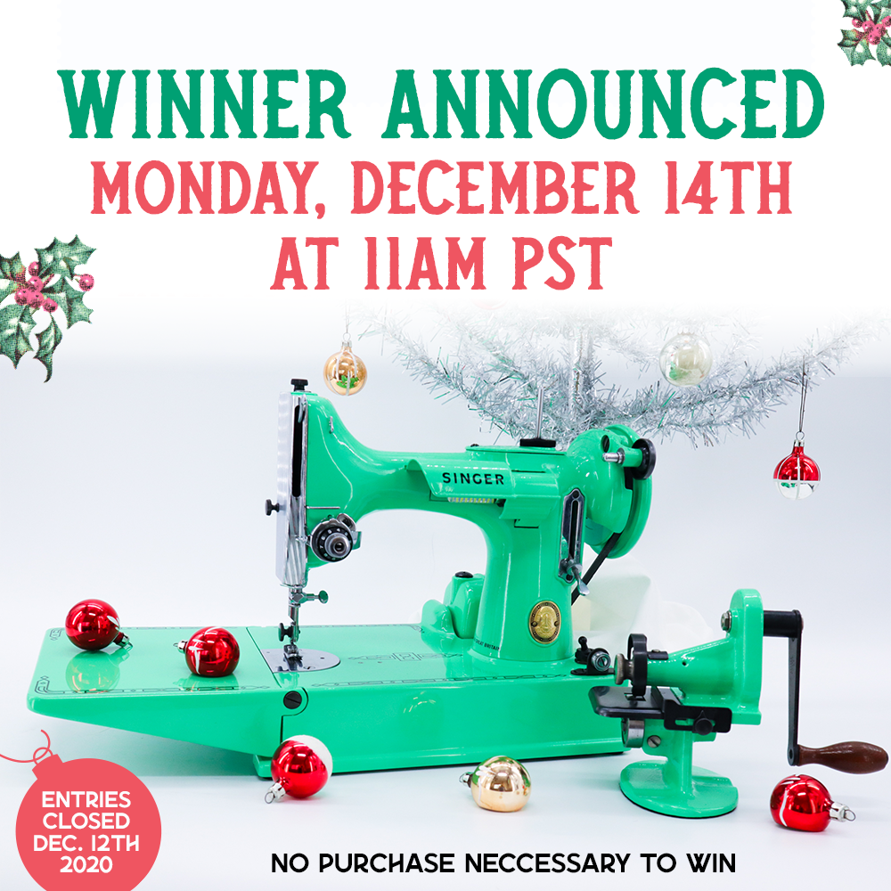 GIVEAWAY December 2020! Minty-Mint Candy Green, Custom Painted Singer Featherweight