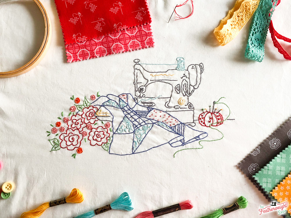 KIT, Lori Holt Sewing Happy Featherweight Embroidery + Pattern