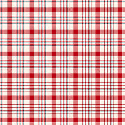 Fabric, Winter in Snowtown by Buttermilk Basin - Red Plaid (by the yard)