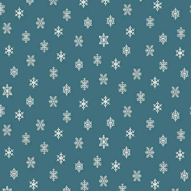 Fabric, Winter in Snowtown by Buttermilk Basin - Dark Blue Snowflakes (by the yard)