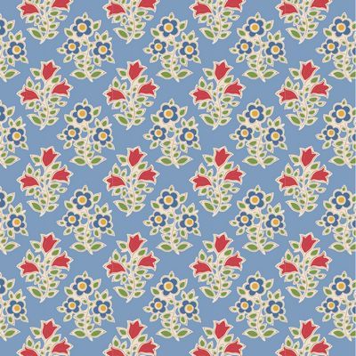 Fabric, Jubilee Collection by Tilda -  Farm Flowers LIGHT BLUE (Backing Cut - FIVE YARDS)