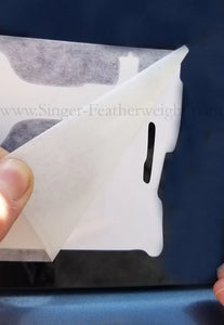 Window Sticker, Singer Featherweight 221, 222 Silhouette - WHITE (SMALL)