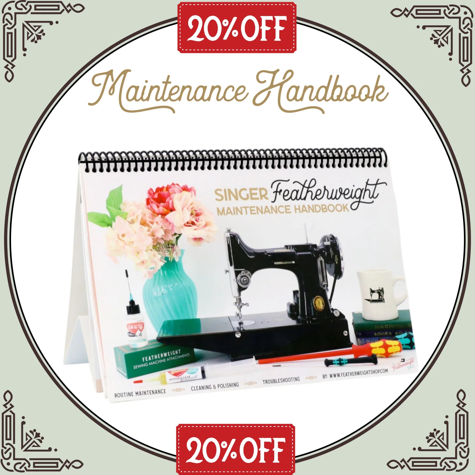 Book, Singer Featherweight 221 Maintenance & Service Handbook