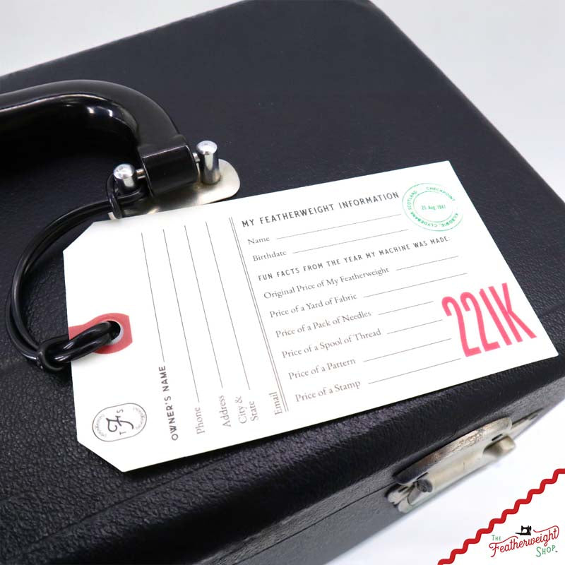 221K (BLACK - ENGLAND) Luggage & I.D. Tag for Singer Featherweight