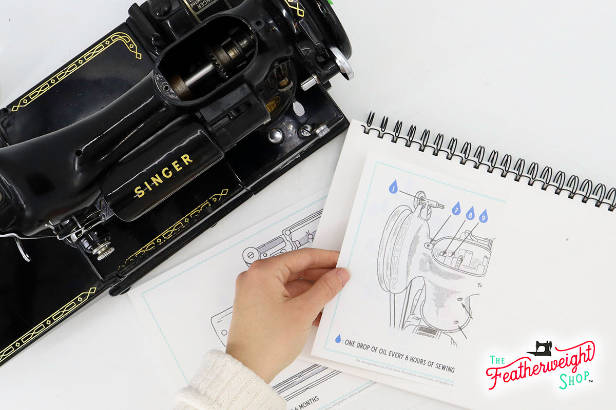 Oiling Chart Diagram, 222K FREE-Arm Singer Featherweight