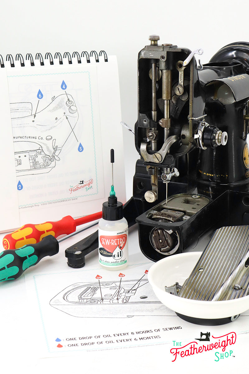 Oiling Chart Diagram, 222K FREE-Arm Singer Featherweight