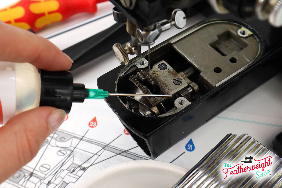 Oiling Chart Diagram, 222K FREE-Arm Singer Featherweight