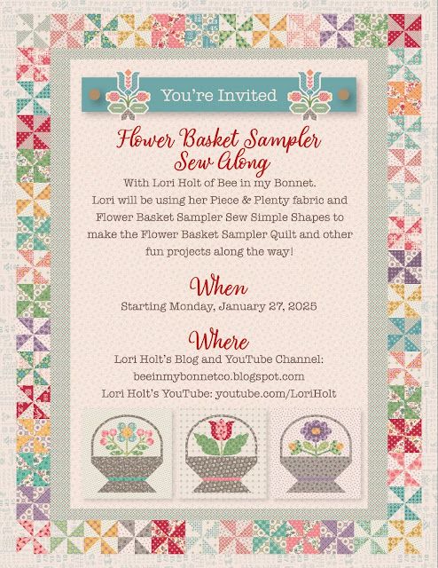 Sew Simple Shapes, Flower Basket Sampler by Lori Holt of Bee in My Bonnet