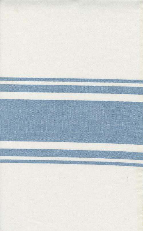 Fabric, 18-Inch Toweling by MODA - IVORY & BLUE STRIPE (by the yard)