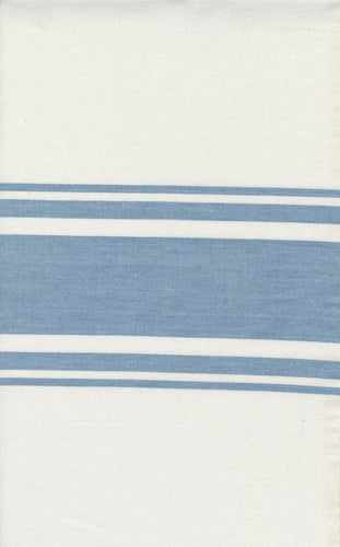 Fabric, 18-Inch Toweling by MODA - IVORY & BLUE STRIPE (by the yard)