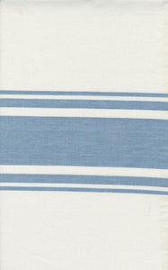 Fabric, 18-Inch Toweling by MODA - IVORY & BLUE STRIPE (by the yard)