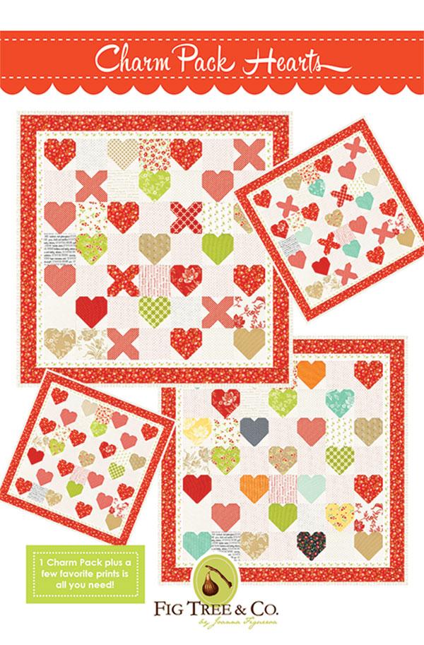 PATTERN, Charm Pack Hearts by Fig Tree & Co.