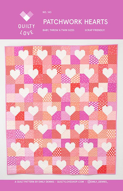 PATTERN, Patchwork Hearts Quilty Love by Emily Dennis