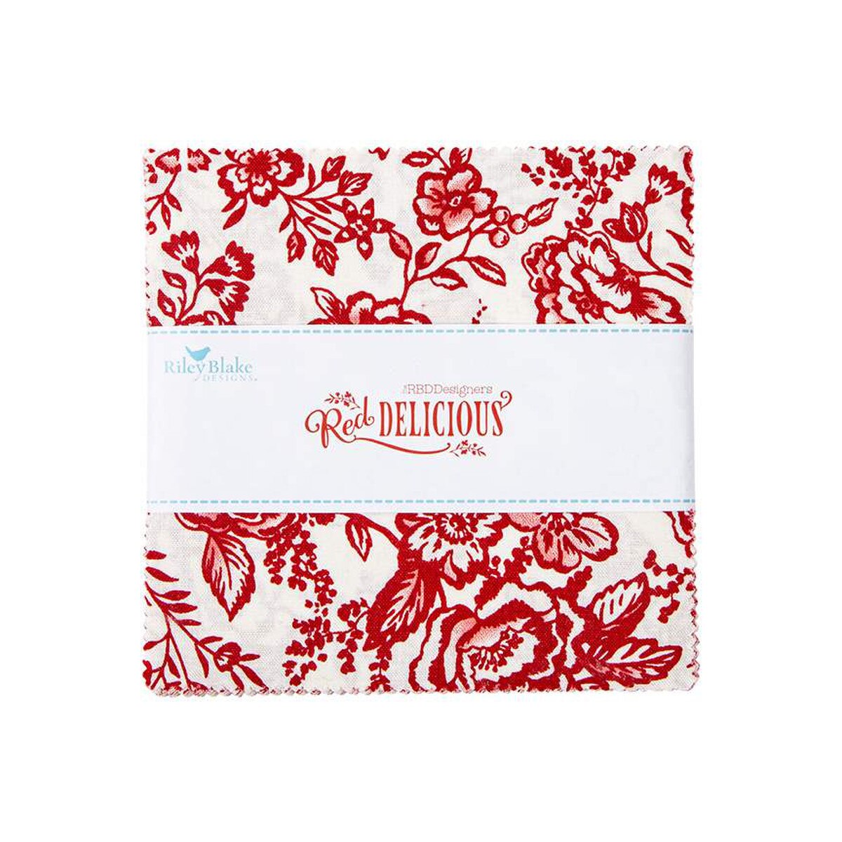 Fabric, Red & White Delicious Floral - 5-INCH STACKER