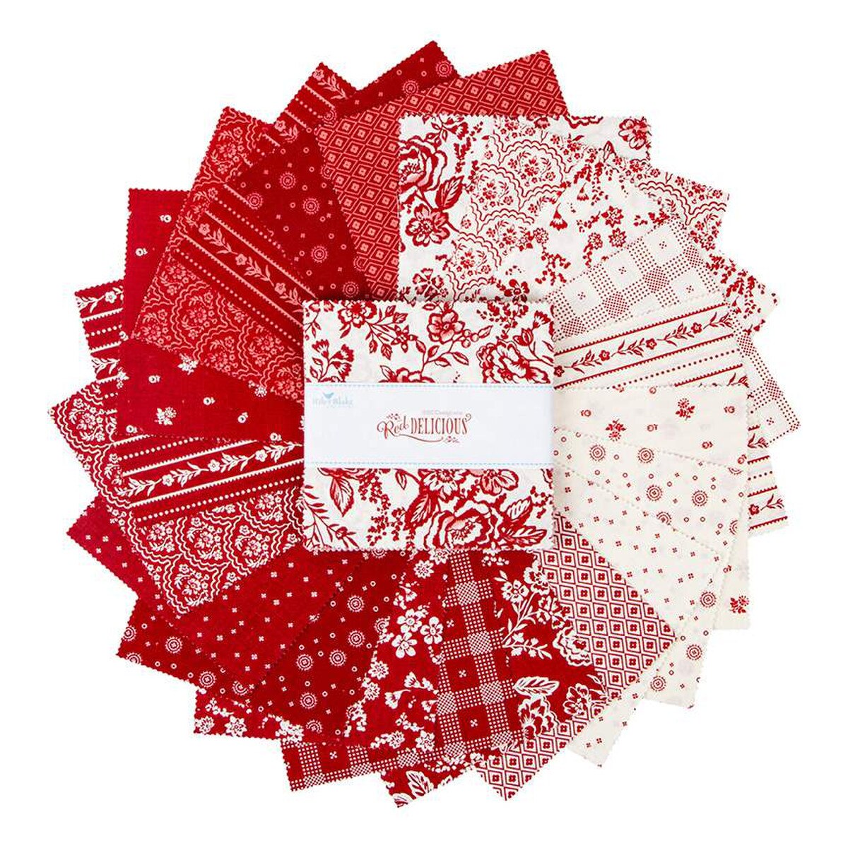 Fabric, Red & White Delicious Floral - 5-INCH STACKER