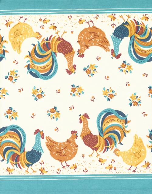 Fabric, 16-Inch Toweling by MODA -  Cluck Cluck Chicken Roosters & Hens (by the yard)