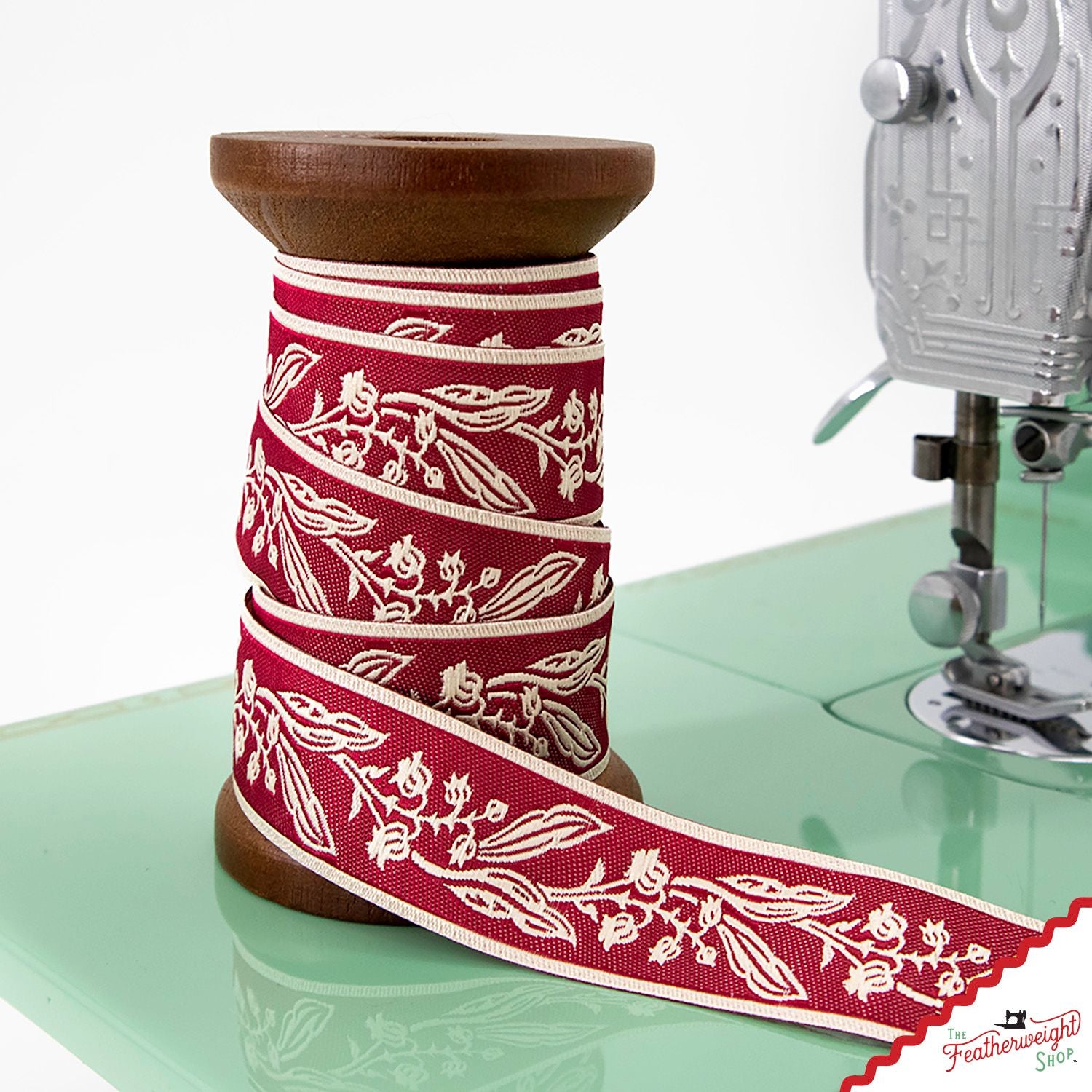 RIBBON, Lilly of the Valley RED and WHITE 7/8" (by the yard)
