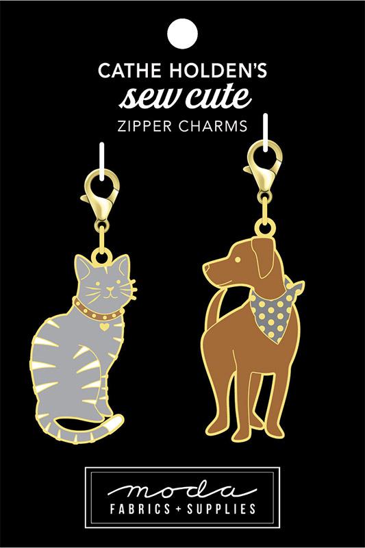 Dog and Cat zipper pull charms