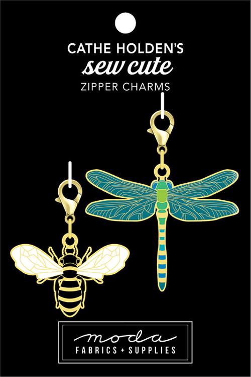 Enamel Charm Zipper Pull by Cathe Holden - BEE & DRAGONFLY