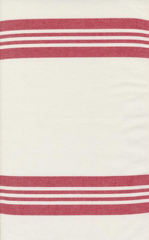 Fabric, 16-Inch Toweling by MODA - Panache Ivory with Red Stripes (by the yard)