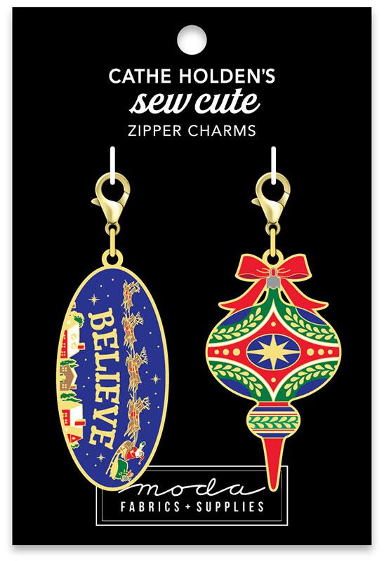 Enamel Charm Zipper Pull - VINTAGE ORNAMENT & BELIEVE