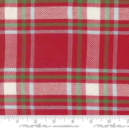 Fabric, 16-Inch Toweling by MODA - Green, White, and RED Plaid (by the yard)