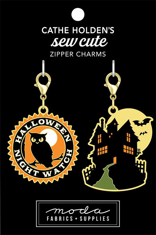 Haunted House and Night Owl Enamel Charm Zipper Pulls