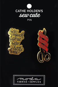 Enamel Pin, SEW MUCH SCISSORS by Cathe Holden