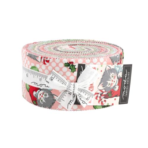 Fabric, Kitty Christmas by Urban Chiks - JELLY ROLL 2.5" Strips