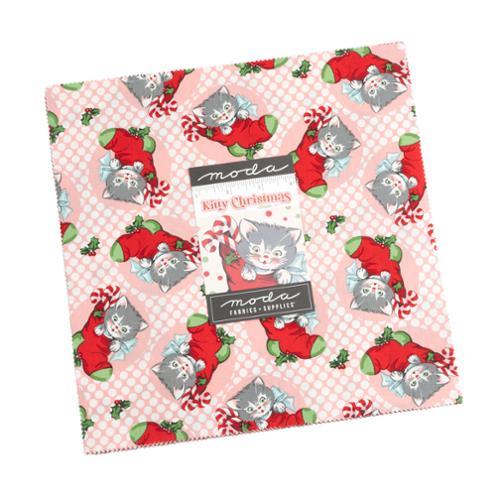 Fabric, Kitty Christmas by Urban Chiks - 10" LAYER CAKE