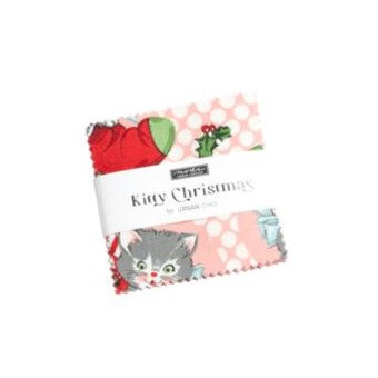 Fabric, Kitty Christmas by Urban Chiks - 2 1/2" MINI Charm Pack