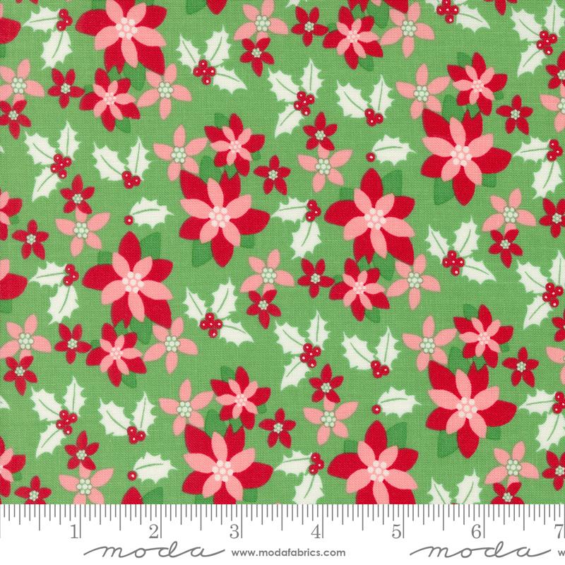 Kitty Christmas: Poinsettia Florals in Holly Kitty Christmas: Poinsettia Florals in Holly