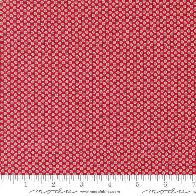 Fabric, Kitty Christmas Polka Dots by Urban Chiks - Red BERRY (by the yard)