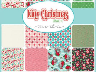 Load image into Gallery viewer, Fabric, Kitty Christmas by Urban Chiks - Fat EIGHTH (1/8th) BUNDLE