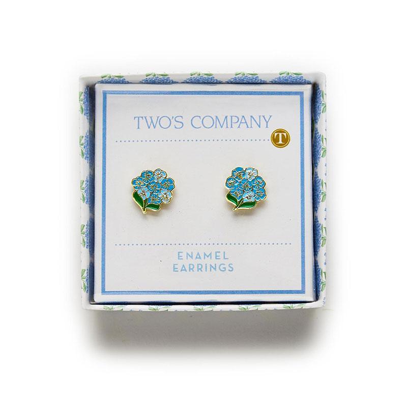 Earrings - Hydrangea Flowers, BLUE