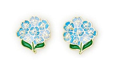 Earrings - Hydrangea Flowers, BLUE
