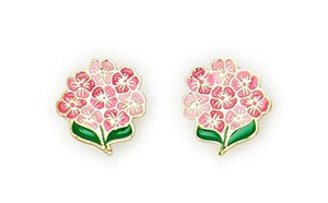 Earrings - Hydrangea Flowers, PINK