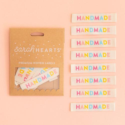 Pink Heart - Sewing Woven Label Tags - Sarah Hearts – Knot and Thread Design
