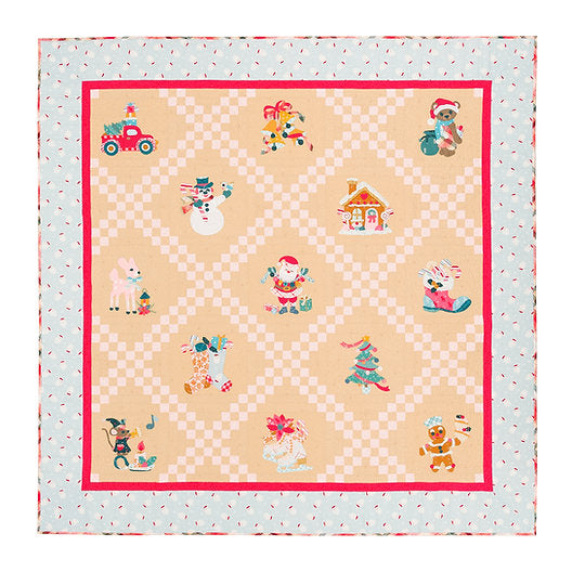 Vintage Spool Peppermint Square Quilt Pattern