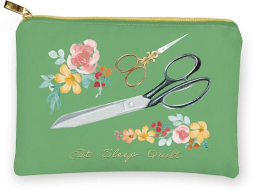 Bag, Scissors & Florals Green Glam Zipper