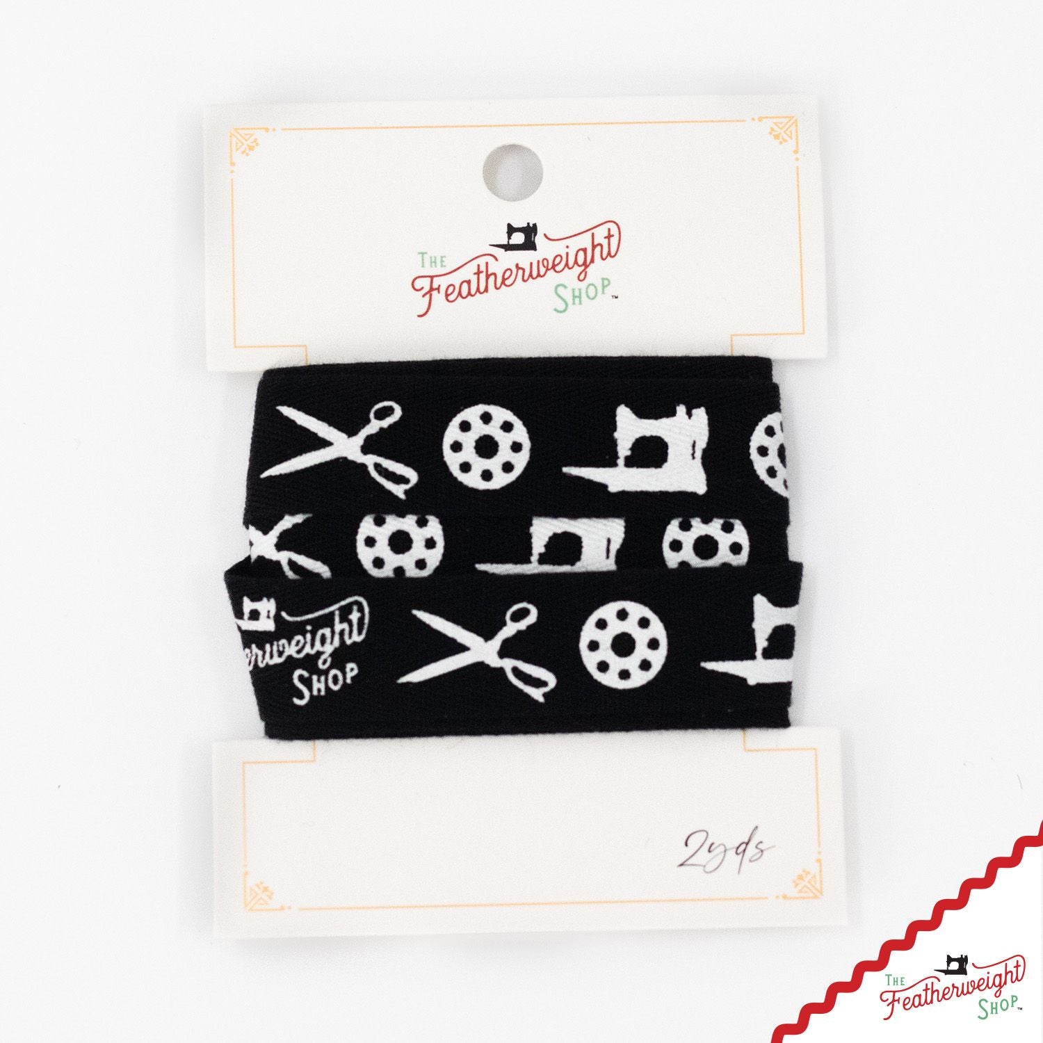 Twill Tape, BLACK, Featherweight Shop Ribbon - 2 YARDS