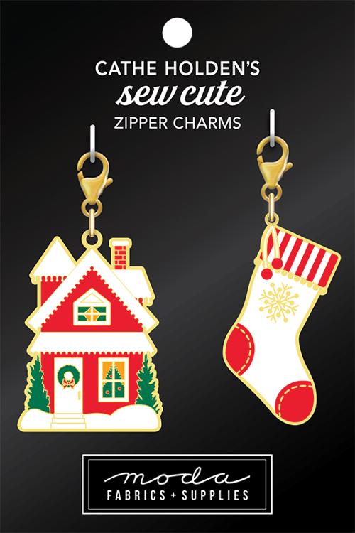 Enamel Charm Zipper Pull HOME & STOCKING by Cathe Holden