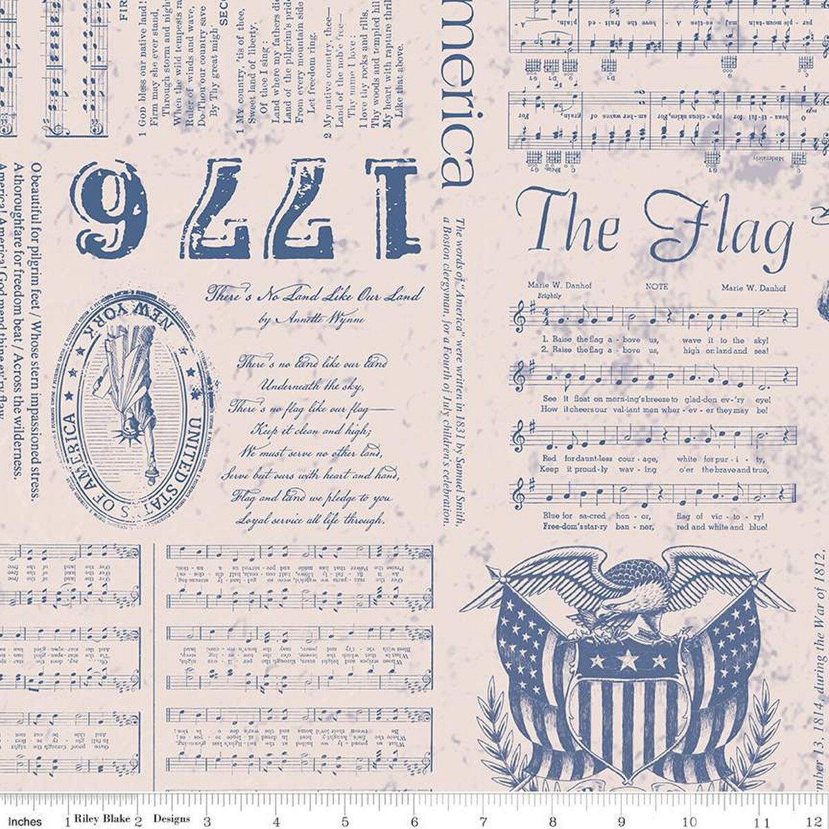 Fabric, Americana by Lori Holt WIDE BACK 108" - Liberty BLUE (2.5 yard BACKING CUT)