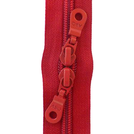 Zipper, True Red Double-Pull 30-INCH