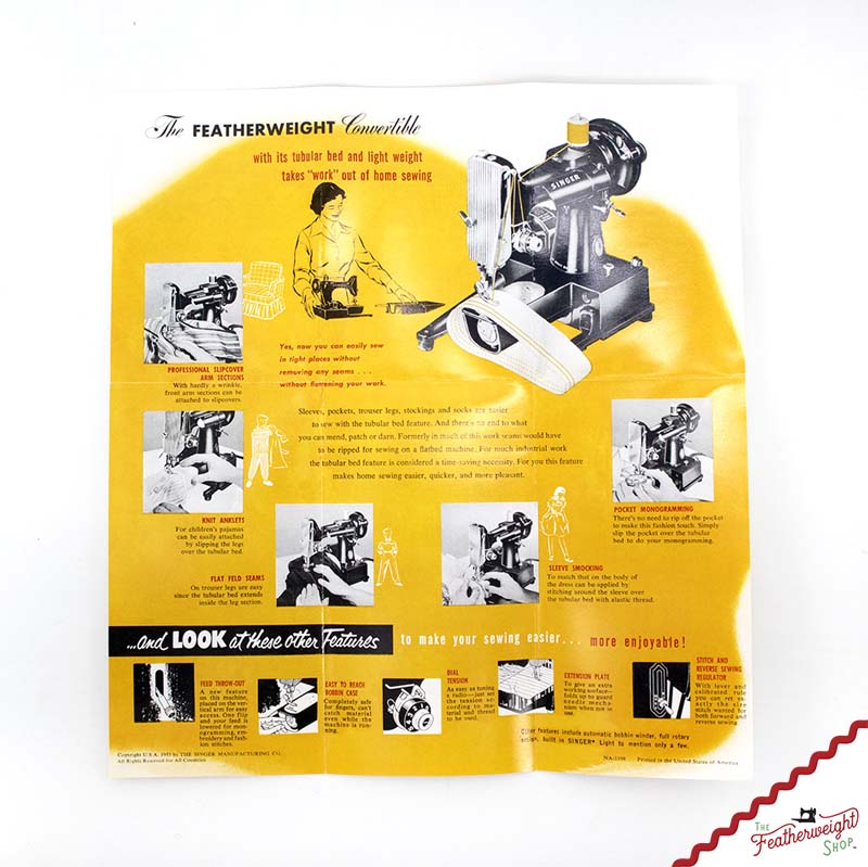 Advertisement Leaflets, Replica Featuring the Singer Featherweight