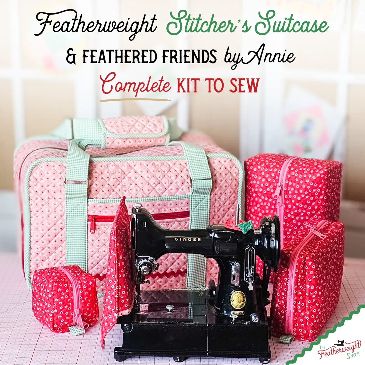 Featherweight Stitcher's Suitcase & Feathered Friends ByAnnie, COMPLETE KIT to Sew