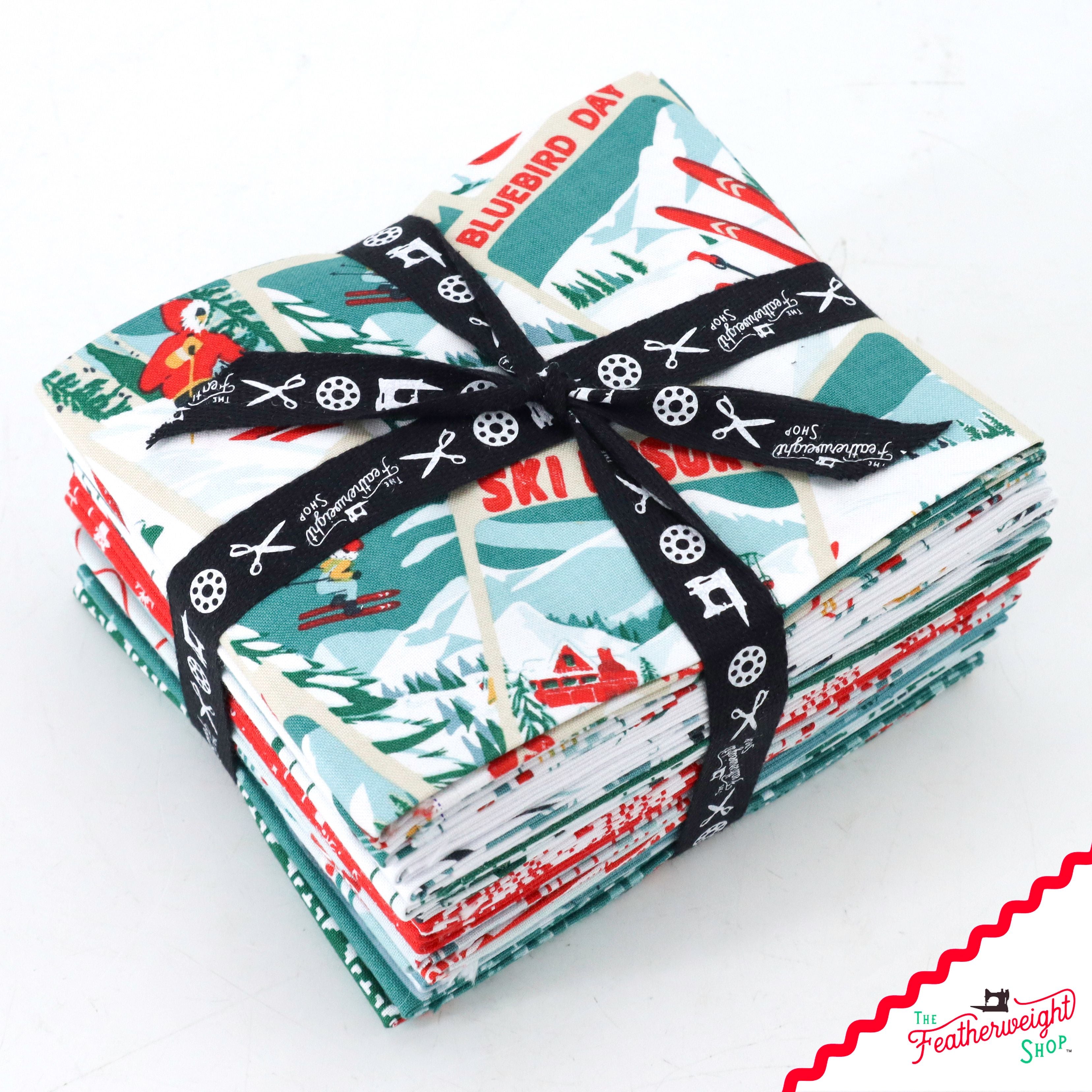 Fabric, Winter Ski Hill - CURATED Fat Quarter Bundle