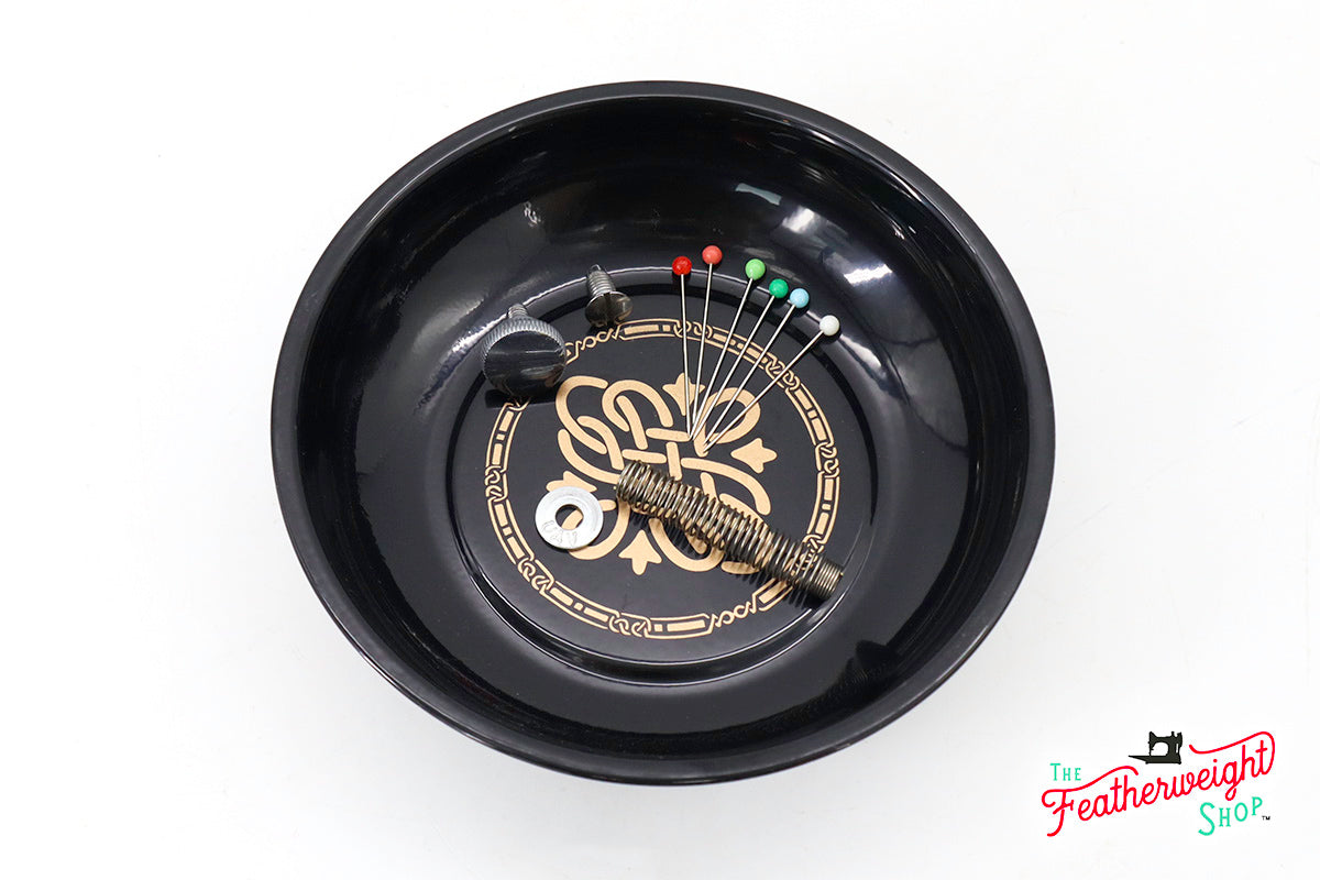 Magnetic Dish for Pins & Maintenance, BLACK & GOLD Featherweight Style