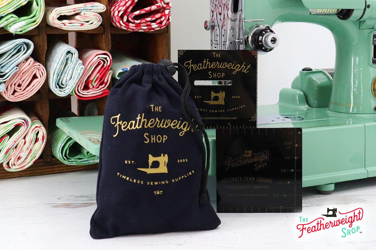 COMPLETE SET: Featherweight Seam Guide, Square, and Bag