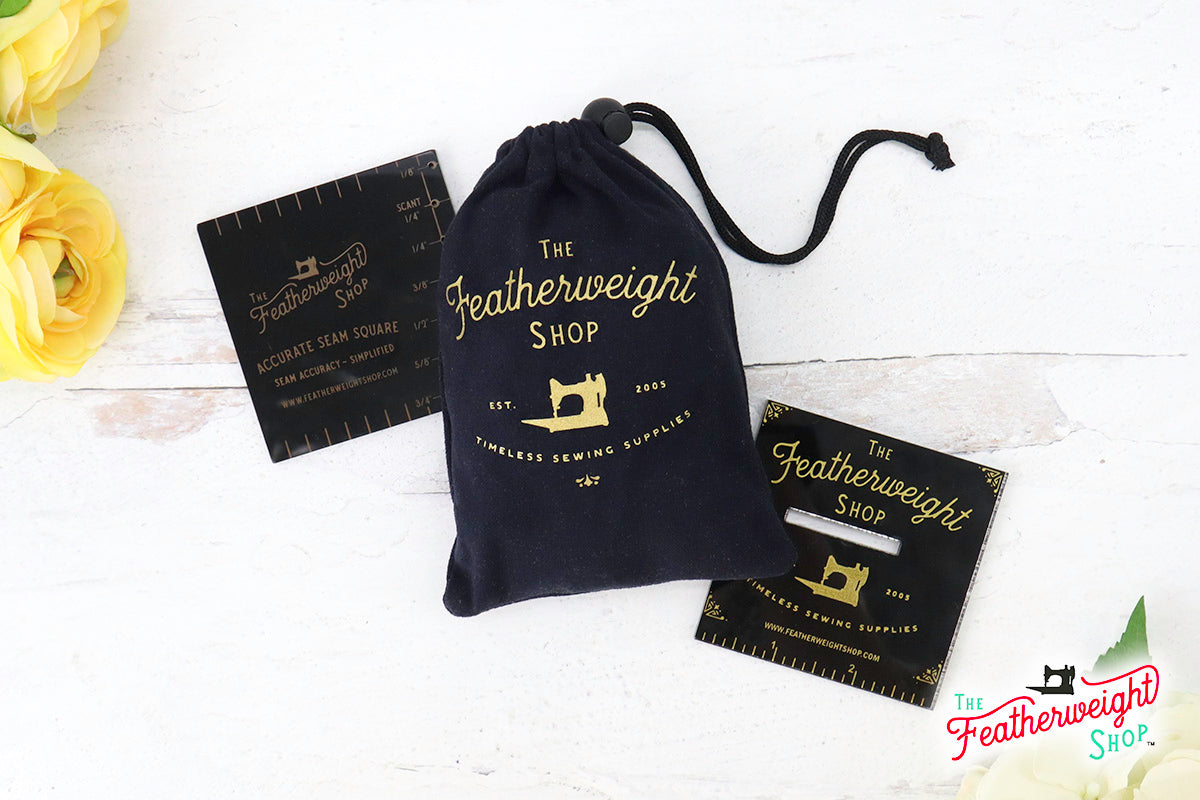 COMPLETE SET: Featherweight Accurate Seam Guide, Square, and Pocket Bag (BLACK)